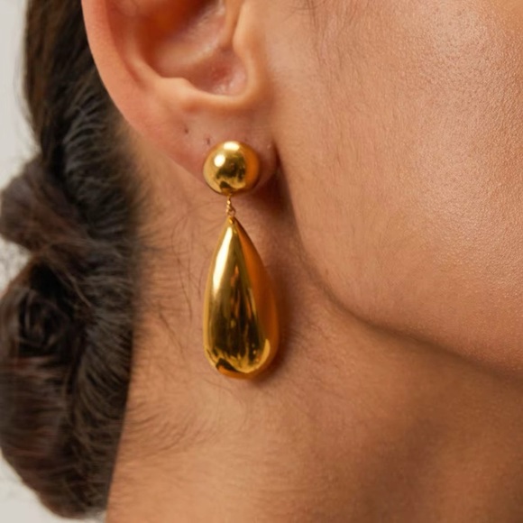18K Gold Plated - Drop Earrings - Picture 1 of 7